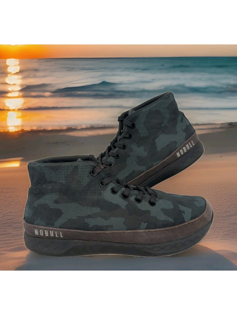 NOBULL Dark Camo Canvas Mid-Top Trainers Mens 8.5 Womens 10 42 Workout Gym Shoes